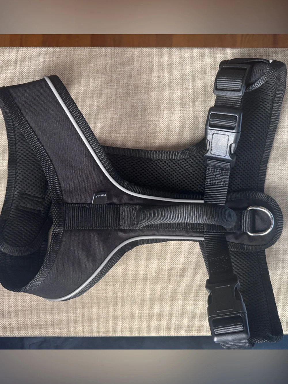 Black Reflective No-Pull Dog Harness with Metal D-Ring